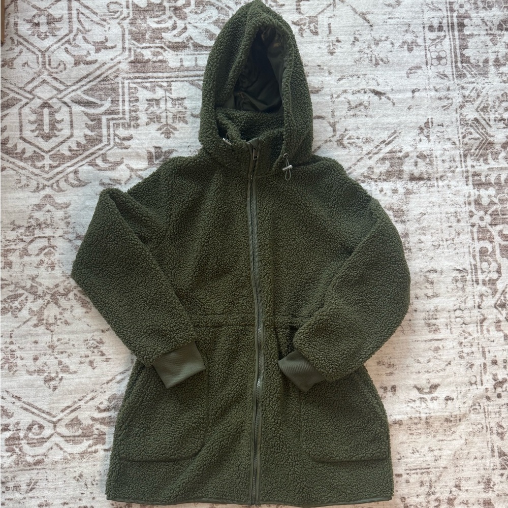 Olive Green Sherpa Jacket